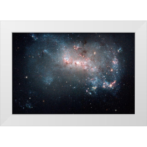 Stellar Fireworks Ablaze in Galaxy NGC 4449 White Modern Wood Framed Art Print by NASA