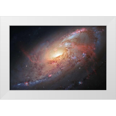 Galaxy M106 White Modern Wood Framed Art Print by NASA