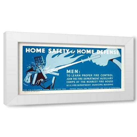 Home safety is home defense - Learn fire control White Modern Wood Framed Art Print by Tworkov, Jack