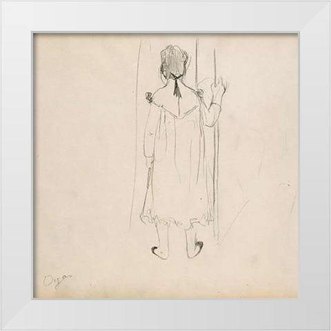 Brothel Scene White Modern Wood Framed Art Print by Degas, Edgar