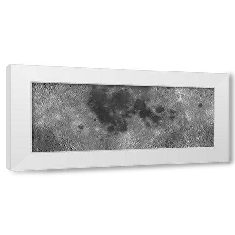Unmarked Map of the Moon, Projection White Modern Wood Framed Art Print by United States Geological Survey