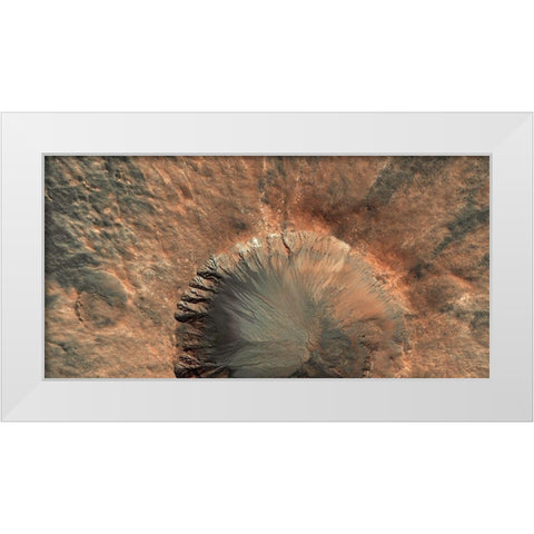 Mars HiRISE - Crater near Sirenum Fossae White Modern Wood Framed Art Print by NASA