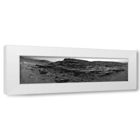 Mars Gale Crater - Panoramic Mosaic, July 17, 2015 White Modern Wood Framed Art Print by NASA