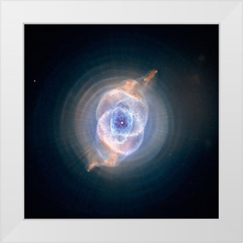 Cats Eye Nebula, NGC 6543, May 4 2002 White Modern Wood Framed Art Print by NASA