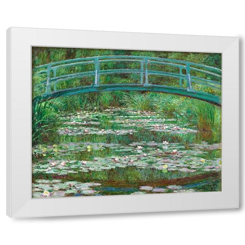The Japanese Footbridge, 1899 White Modern Wood Framed Art Print by Monet, Claude