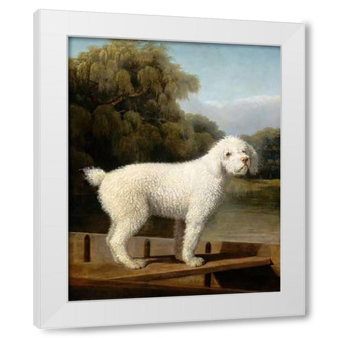 White Poodle in a Punt, c. 1780 White Modern Wood Framed Art Print by Stubbs, George
