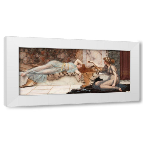 Mischief and Repose White Modern Wood Framed Art Print by Godward, John William