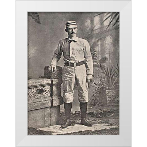 Mike Lehane, Columbus, 1865 White Modern Wood Framed Art Print by A.G. Spalding Baseball Collection