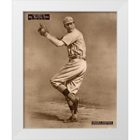 Grover C. Alexander, Philadelphia National League, 1880 White Modern Wood Framed Art Print by Leopold Morse Goulston Baseball Collection,
