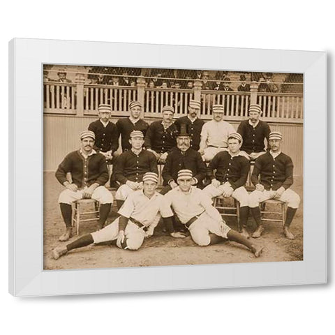 Philadelphia Baseball Club, 1887 White Modern Wood Framed Art Print by A.G. Spalding Baseball Collection