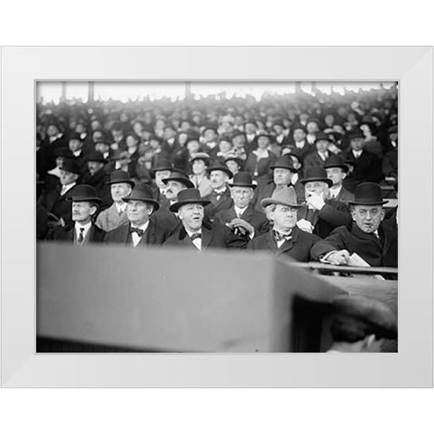 Baseball Spectators, between 1915-17 White Modern Wood Framed Art Print by Harris and Ewing Collection