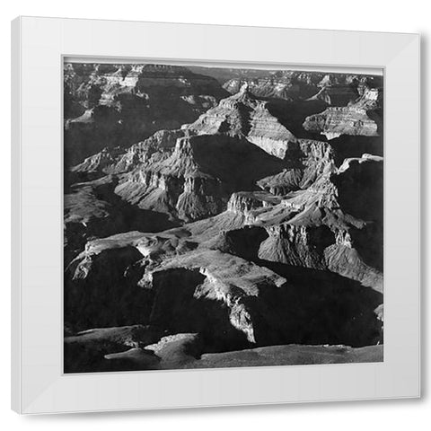 Grand Canyon National Park, Arizona - National Parks and Monuments, 1940 White Modern Wood Framed Art Print by Adams, Ansel