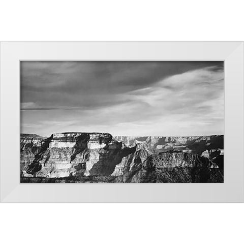 Grand Canyon from North Rim - National Parks and Monuments, 1940 White Modern Wood Framed Art Print by Adams, Ansel