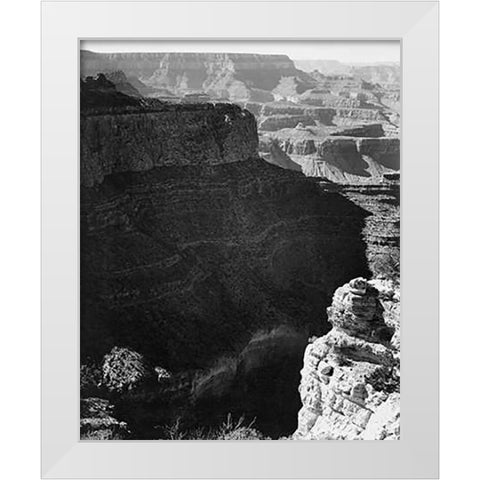 Grand Canyon South Rim - National Parks and Monuments, 1941 White Modern Wood Framed Art Print by Adams, Ansel