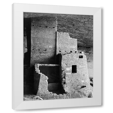 Close-up, Cliff Palace, Mesa Verde National Park, Colorado, 1941 White Modern Wood Framed Art Print by Adams, Ansel