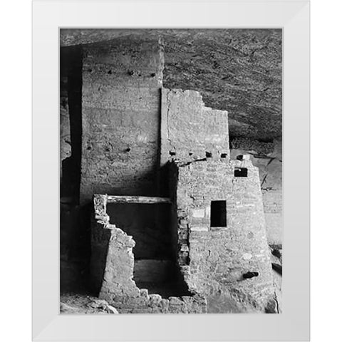 Close-up, Cliff Palace, Mesa Verde National Park, Colorado, 1941 White Modern Wood Framed Art Print by Adams, Ansel