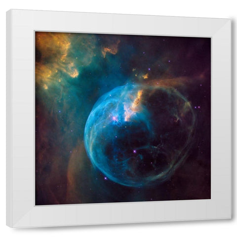 Bubble Nebula (NGC 7635) White Modern Wood Framed Art Print by NASA