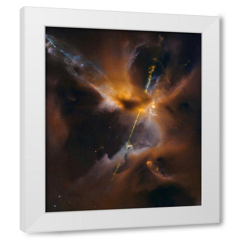 Herbig - Haro Jet HH 24 White Modern Wood Framed Art Print by NASA