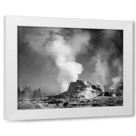 Castle Geyser Cove, Yellowstone National Park, Wyoming, ca. 1941-1942 White Modern Wood Framed Art Print by Adams, Ansel