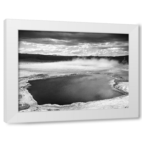 Fountain Geyser Pool, Yellowstone National Park, Wyoming, ca. 1941-1942 White Modern Wood Framed Art Print by Adams, Ansel