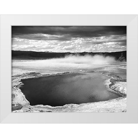 Fountain Geyser Pool, Yellowstone National Park, Wyoming, ca. 1941-1942 White Modern Wood Framed Art Print by Adams, Ansel