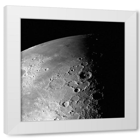Moon - North Pole, 01/29/1996 White Modern Wood Framed Art Print by NASA