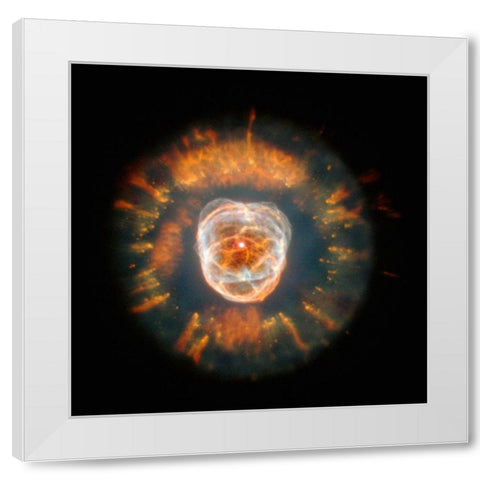 NGC 2392 - Eskimo Nebula White Modern Wood Framed Art Print by NASA