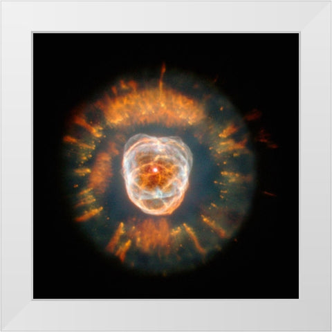 NGC 2392 - Eskimo Nebula White Modern Wood Framed Art Print by NASA