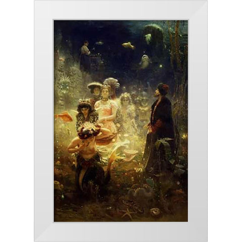 Sadko - Undersea White Modern Wood Framed Art Print by Repin, Ilya