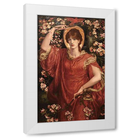 A Vision of Fiammetta, 1878 White Modern Wood Framed Art Print by Rossetti, Dante Gabriel