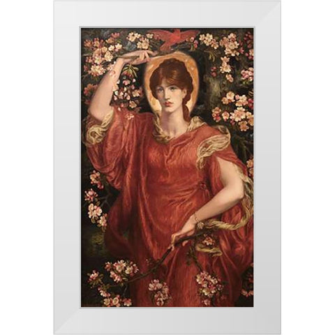 A Vision of Fiammetta, 1878 White Modern Wood Framed Art Print by Rossetti, Dante Gabriel