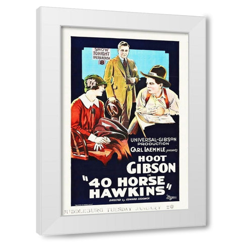 40 Horse Hawkins White Modern Wood Framed Art Print by Hollywood Photo Archive