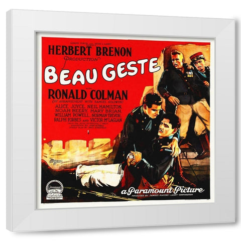 Beau Geste with Ronald Colman, 1926 White Modern Wood Framed Art Print by Hollywood Photo Archive