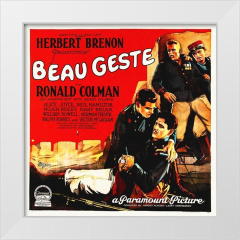 Beau Geste with Ronald Colman, 1926 White Modern Wood Framed Art Print by Hollywood Photo Archive