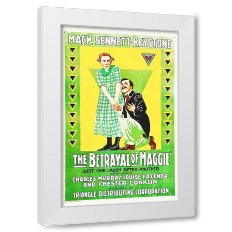 Betrayal of Maggie, 1917 White Modern Wood Framed Art Print by Hollywood Photo Archive