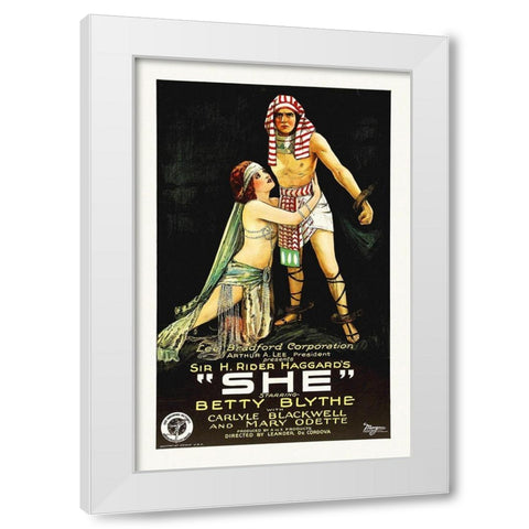 Betty Blythe, She, 1925 White Modern Wood Framed Art Print by Hollywood Photo Archive