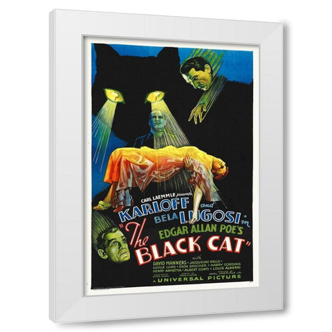 Black Cat Poster, 1934 White Modern Wood Framed Art Print by Hollywood Photo Archive