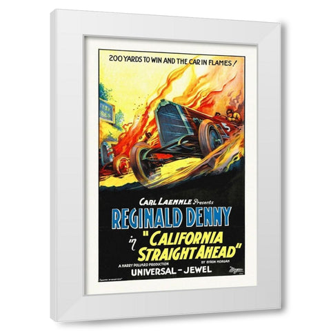 California Straight Ahead, 1925 White Modern Wood Framed Art Print by Hollywood Photo Archive