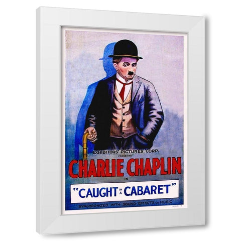 Chaplin, Caught in a Cabaret White Modern Wood Framed Art Print by Hollywood Photo Archive