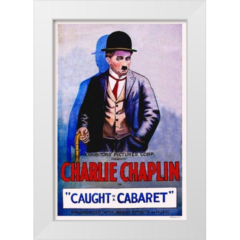 Chaplin, Caught in a Cabaret White Modern Wood Framed Art Print by Hollywood Photo Archive