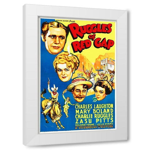 Charles Laughton and Zasu Pitts in Ruggles of Red Gap White Modern Wood Framed Art Print by Hollywood Photo Archive