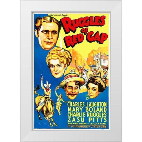 Charles Laughton and Zasu Pitts in Ruggles of Red Gap White Modern Wood Framed Art Print by Hollywood Photo Archive