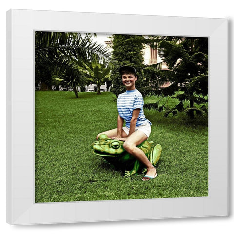 Audrey Hepburn White Modern Wood Framed Art Print by Hollywood Photo Archive