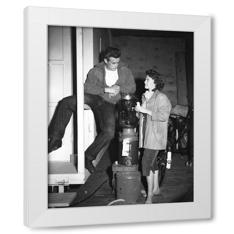 James Dean White Modern Wood Framed Art Print by Hollywood Photo Archive