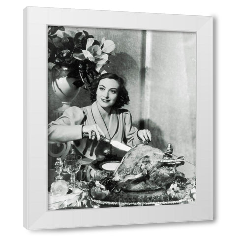 Thanksgiving - Joan Crawford White Modern Wood Framed Art Print by Hollywood Photo Archive