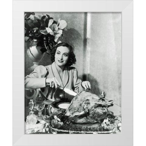 Thanksgiving - Joan Crawford White Modern Wood Framed Art Print by Hollywood Photo Archive