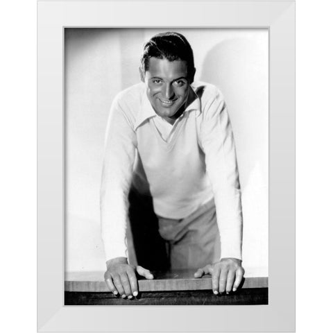 Cary Grant White Modern Wood Framed Art Print by Hollywood Photo Archive