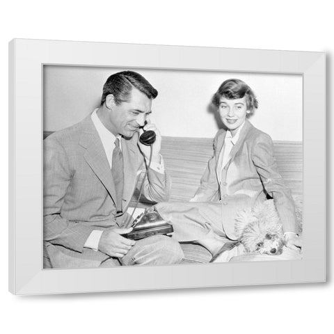 Cary Grant White Modern Wood Framed Art Print by Hollywood Photo Archive