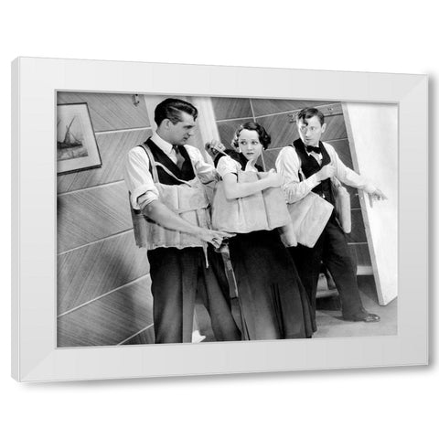 Cary Grant - Gambling Ship White Modern Wood Framed Art Print by Hollywood Photo Archive