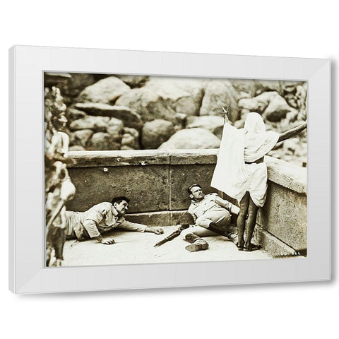 Cary Grant - Gunga Din White Modern Wood Framed Art Print by Hollywood Photo Archive